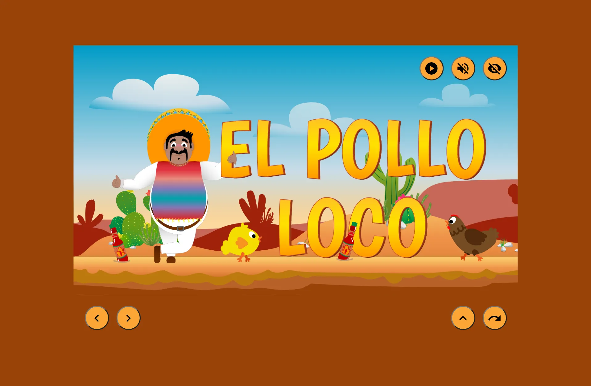 Screenshot of the game El Pollo Loco, which I implemented.
